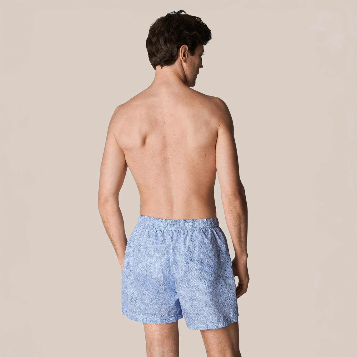 Light Blue Micro Geometric Print Swim Shorts - ETON 7 Light Blue Micro Geometric Print Swim Shorts - ETON - Image 5