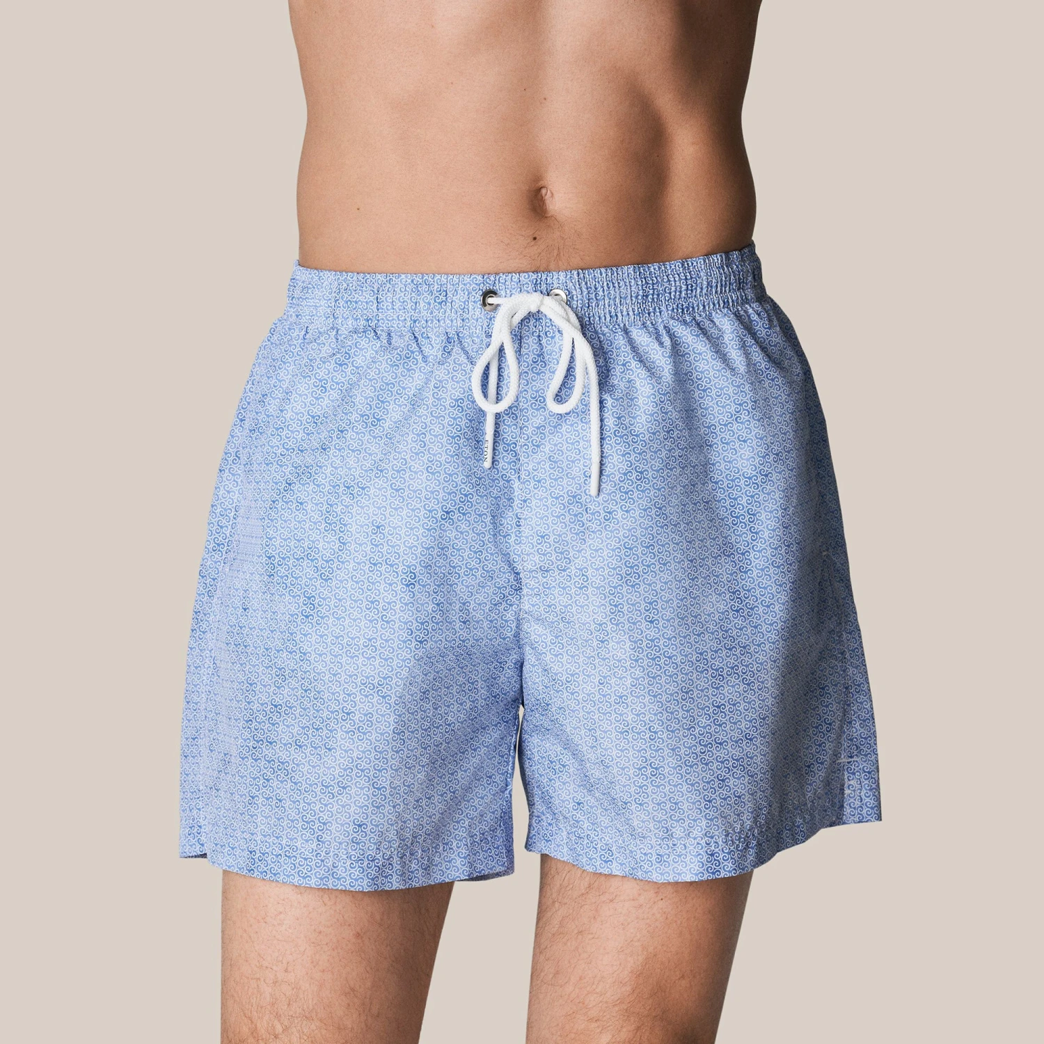 Light Blue Micro Geometric Print Swim Shorts - ETON 8 Light Blue Micro Geometric Print Swim Shorts - ETON - Image 6