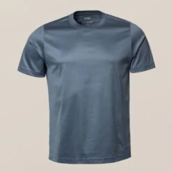Mid Blue Filo Di Scozia Crewneck Slim Fit T-Shirt - ETON