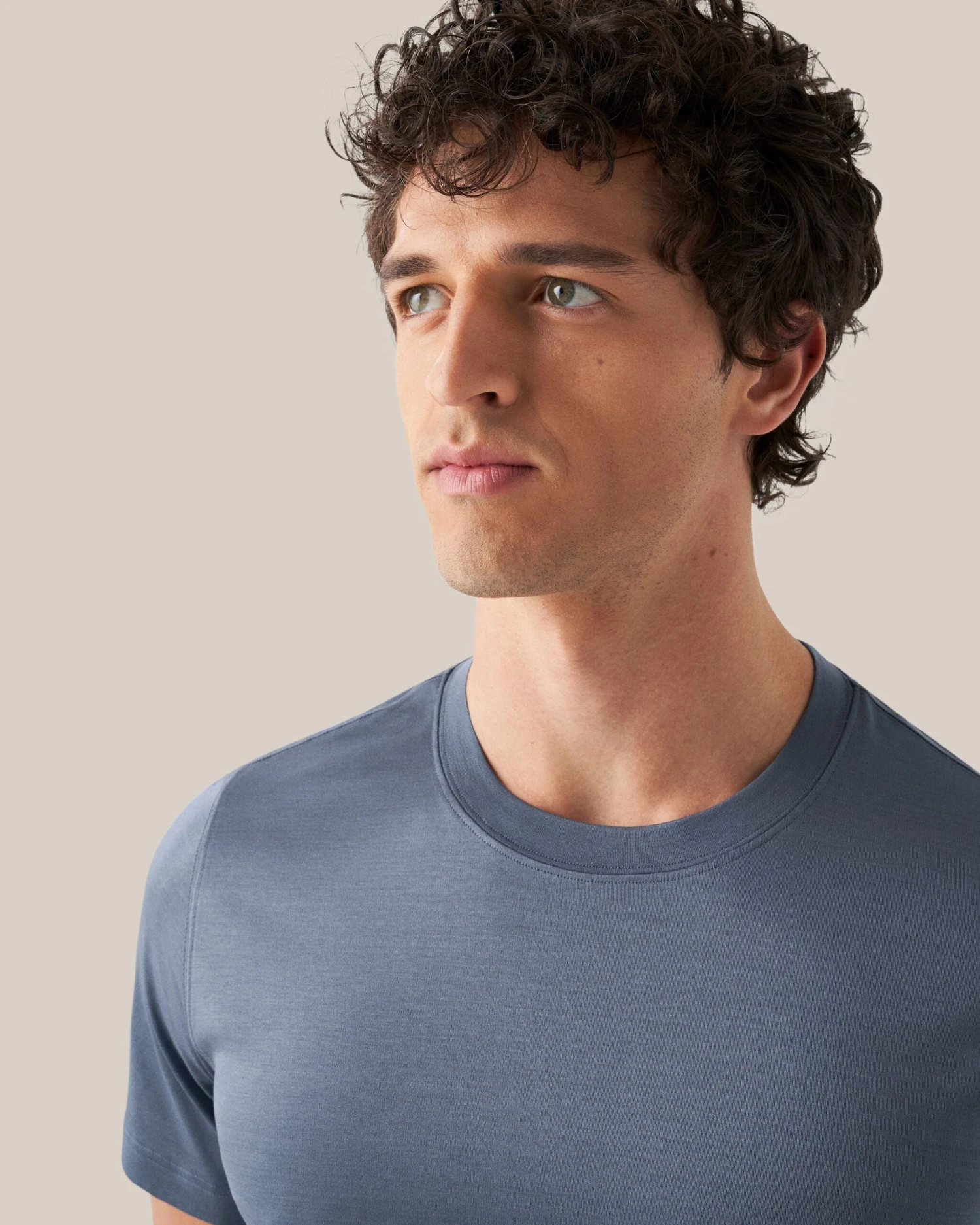 Mid Blue Filo Di Scozia Crewneck Slim Fit T-Shirt - ETON 8 Mid Blue Filo Di Scozia Crewneck Slim Fit T-Shirt - ETON - Image 6