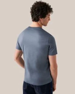 Mid Blue Filo Di Scozia Crewneck Slim Fit T-Shirt - ETON 14 Mid Blue Filo Di Scozia Crewneck Slim Fit T-Shirt - ETON -ETON Store 9531 fc9e9c0e77 original