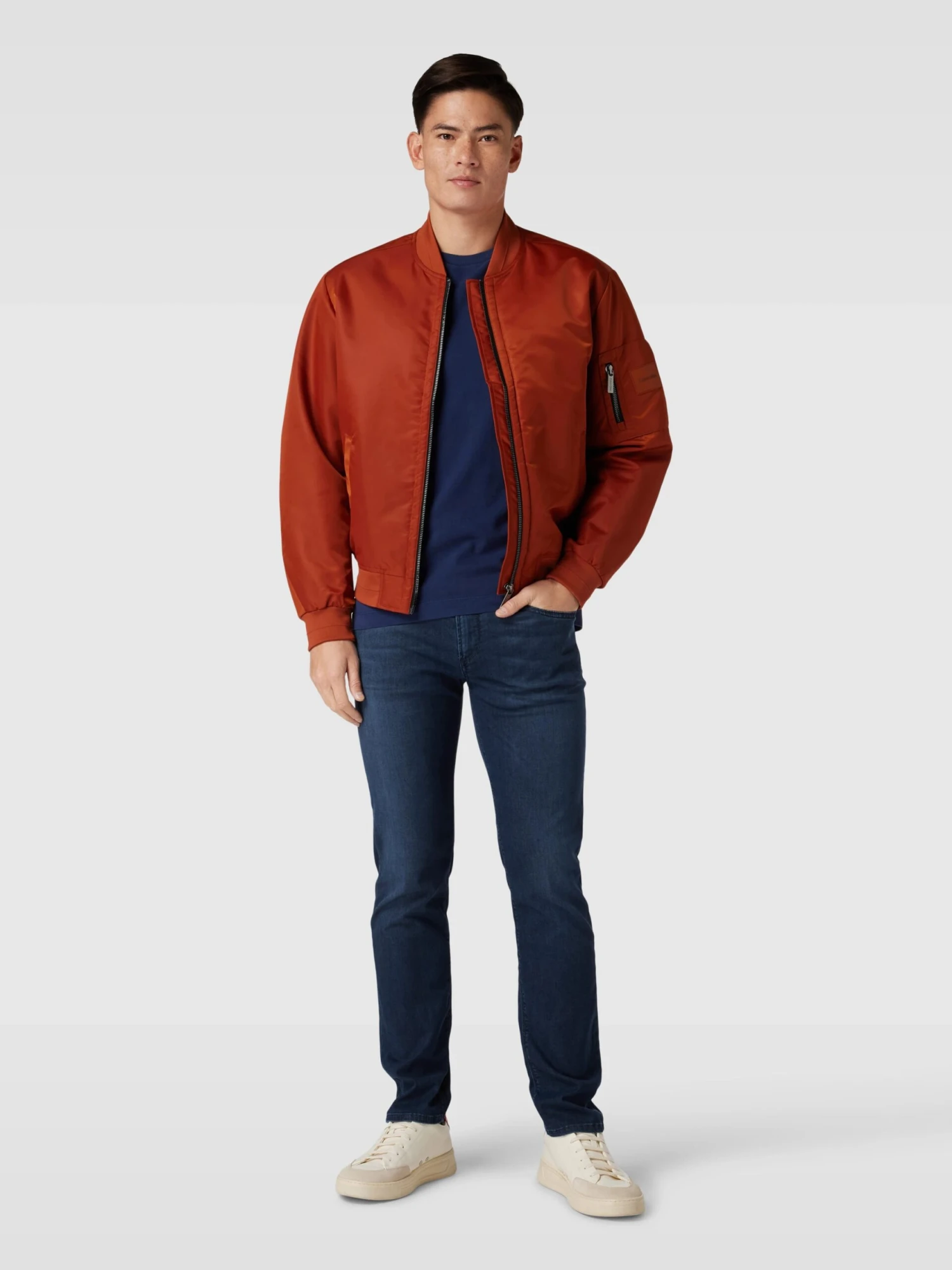 Mid Blue Denim Tencel-Cotton Regular Fit (Pipe) Jeans - Alberto 5 Mid Blue Denim Tencel-Cotton Regular Fit (Pipe) Jeans - Alberto - Image 3