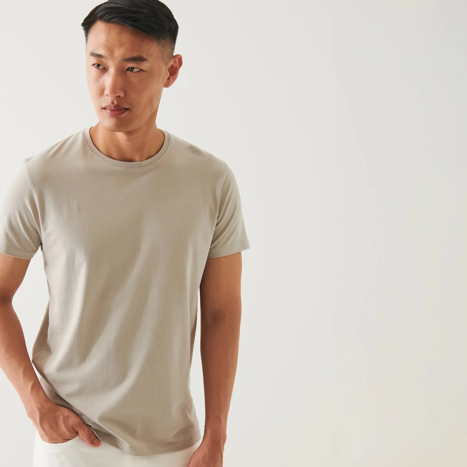 Aluminum Mélange Pima Cotton Stretch Iconic T-Shirt - Patrick Assaraf 9 Aluminum Mélange Pima Cotton Stretch Iconic T-Shirt - Patrick Assaraf - Image 7