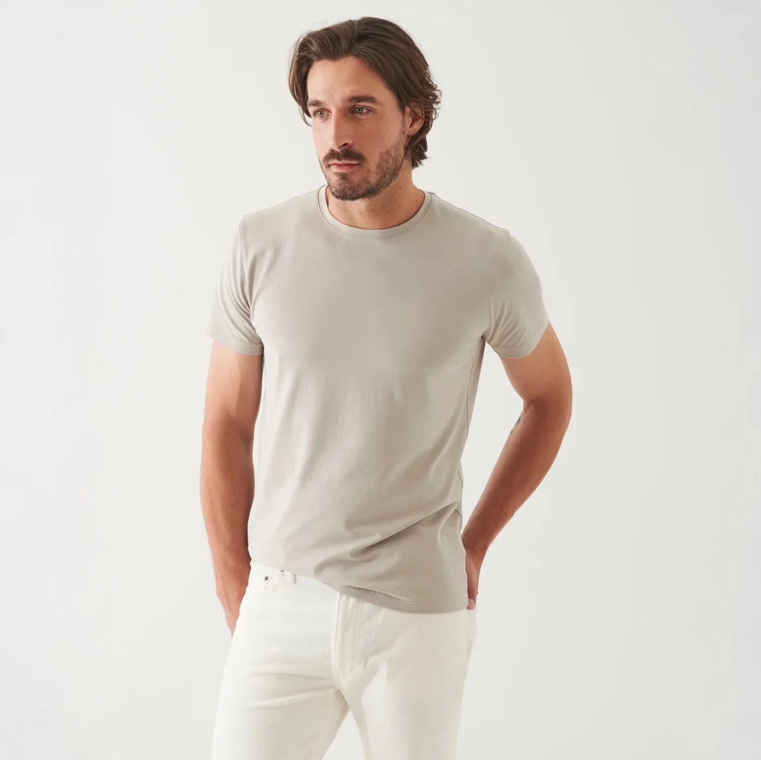 Aluminum Mélange Pima Cotton Stretch Iconic T-Shirt - Patrick Assaraf 11 Aluminum Mélange Pima Cotton Stretch Iconic T-Shirt - Patrick Assaraf - Image 9