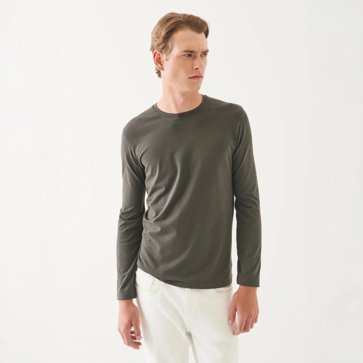 Thyme Pima Cotton Stretch Iconic Long-Sleeve T-Shirt - Patrick Assaraf 4 Thyme Pima Cotton Stretch Iconic Long-Sleeve T-Shirt - Patrick Assaraf - Image 2