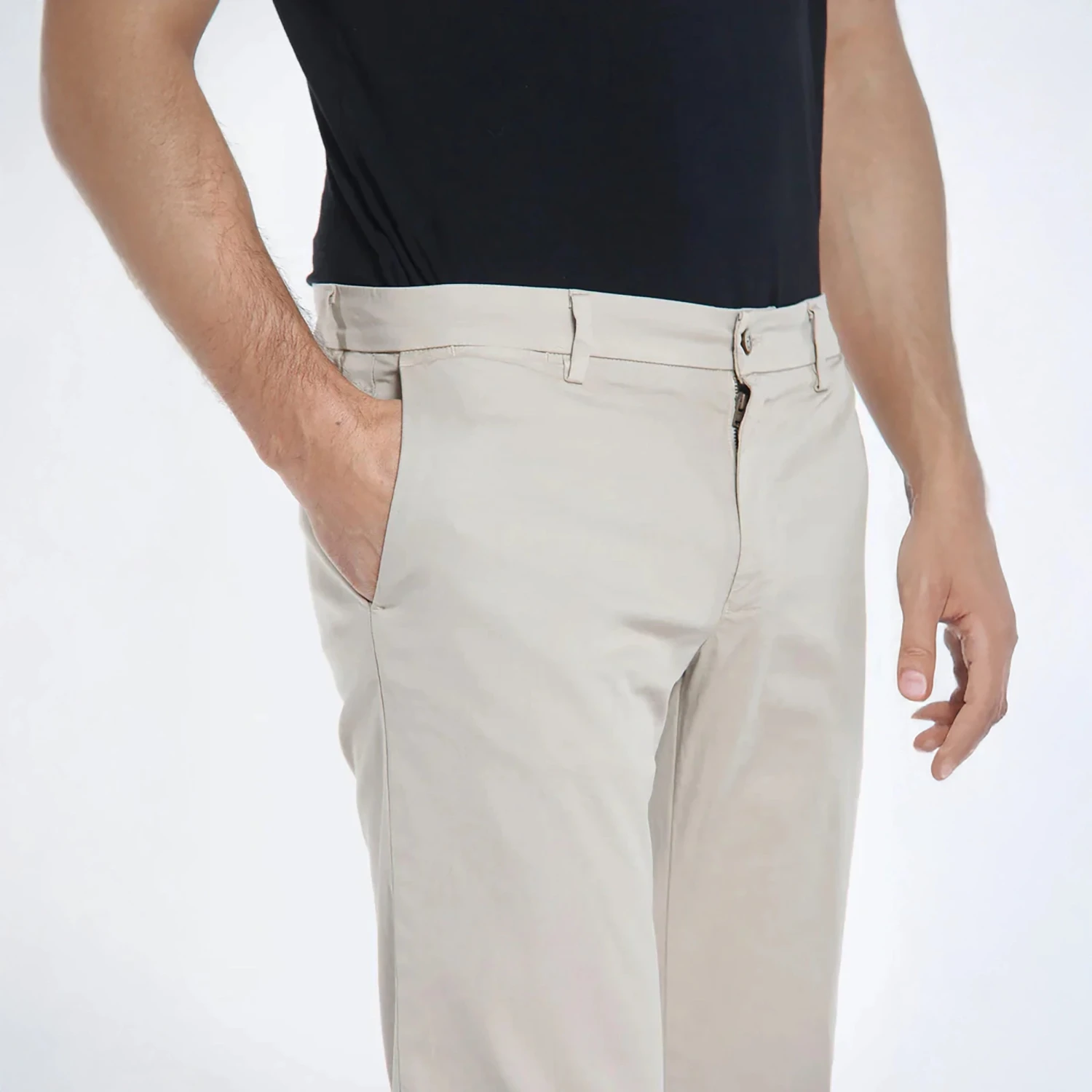 Light Beige Chino Gaberdine Stretch - Mason's 6 Light Beige Chino Gaberdine Stretch - Mason's - Image 4