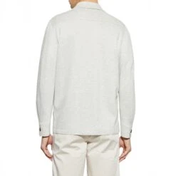 Ice Gray Herringbone Jersey Stretch Overshirt - ELEVENTY 8 Ice Gray Herringbone Jersey Stretch Overshirt - ELEVENTY -ETON Store 9dc12760 d711 11ef 8ba7 845315e95398