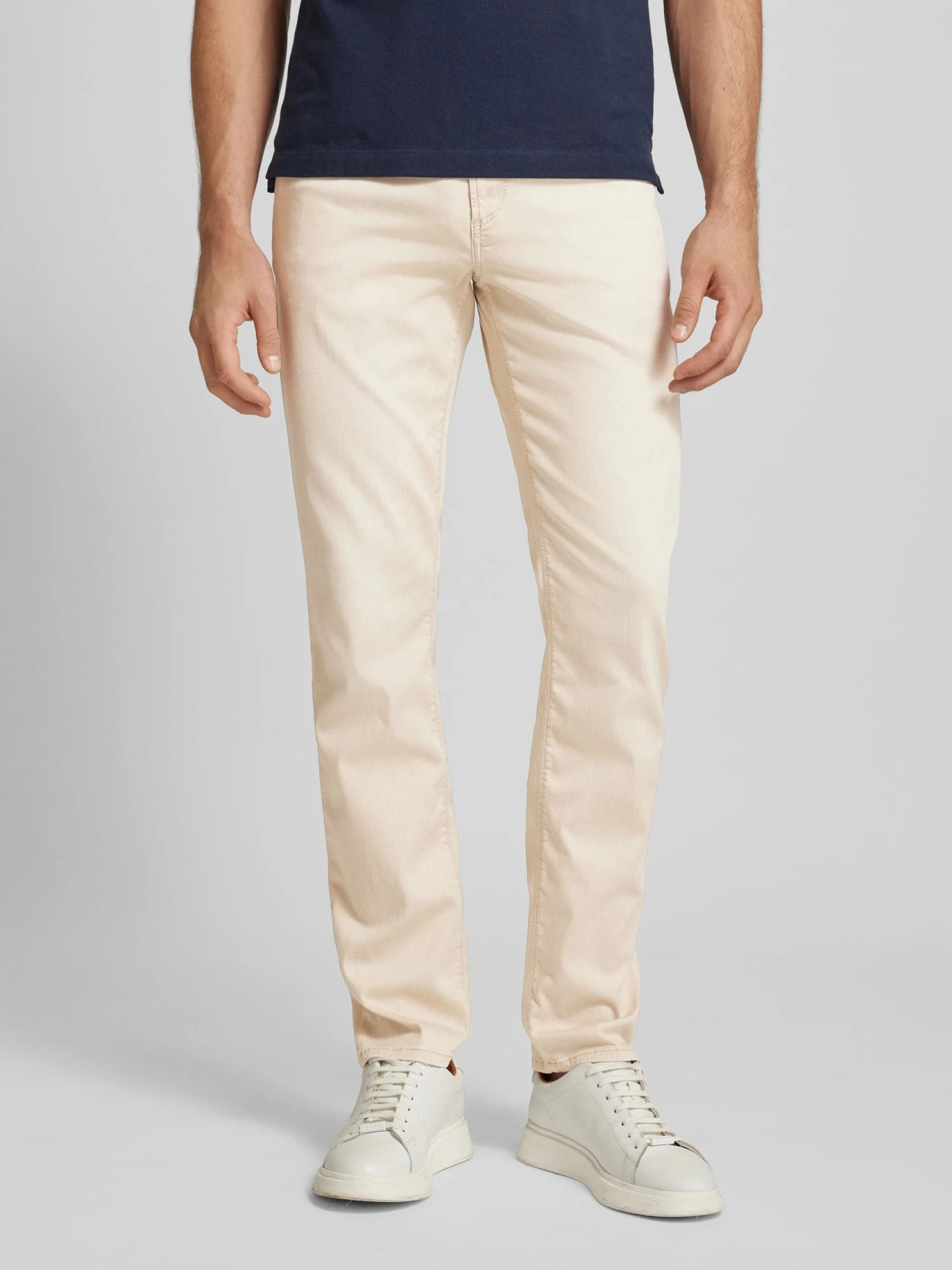 Light Beige Tencel-Cotton Regular Fit (Pipe) Jeans - ALBERTO 3 Light Beige Tencel-Cotton Regular Fit (Pipe) Jeans - ALBERTO