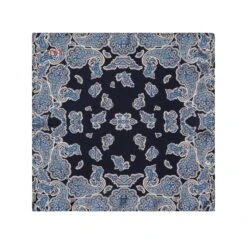 Navy Blue Paisley Silk Pocket Square - ETON -ETON Store A000337742900 tpsfu 1 w