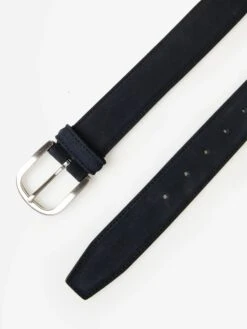 Navy Blue Rounded Buckle Suede Belt - Anderson's 7 Navy Blue Rounded Buckle Suede Belt - Anderson's -ETON Store A0890PL11AF3580xB1NAVYxAlt1 82498388
