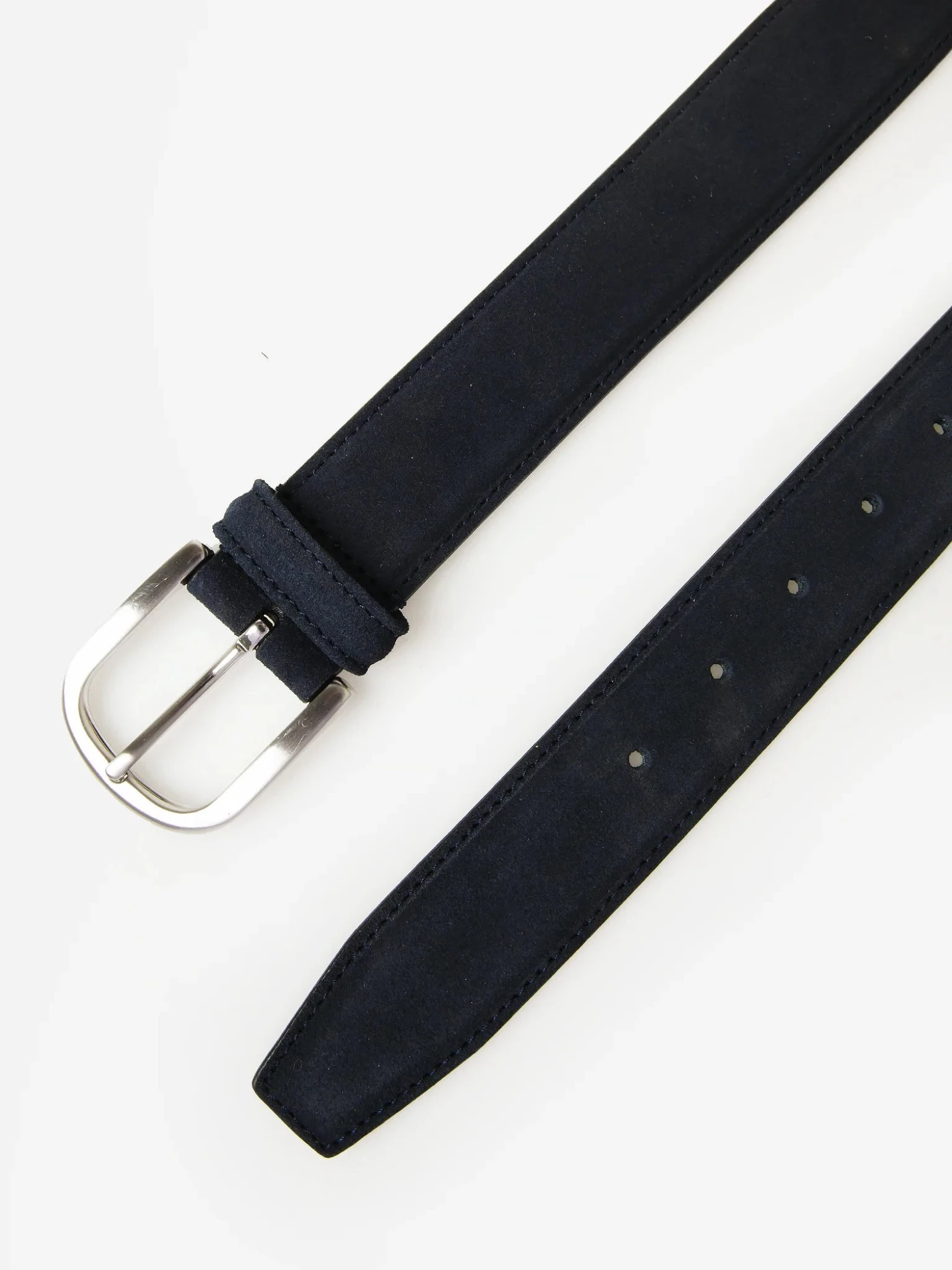 Navy Blue Rounded Buckle Suede Belt - Anderson's 5 Navy Blue Rounded Buckle Suede Belt - Anderson's - Image 3