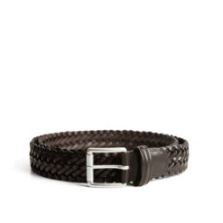 Brown Woven Leather Belt - Anderson's
