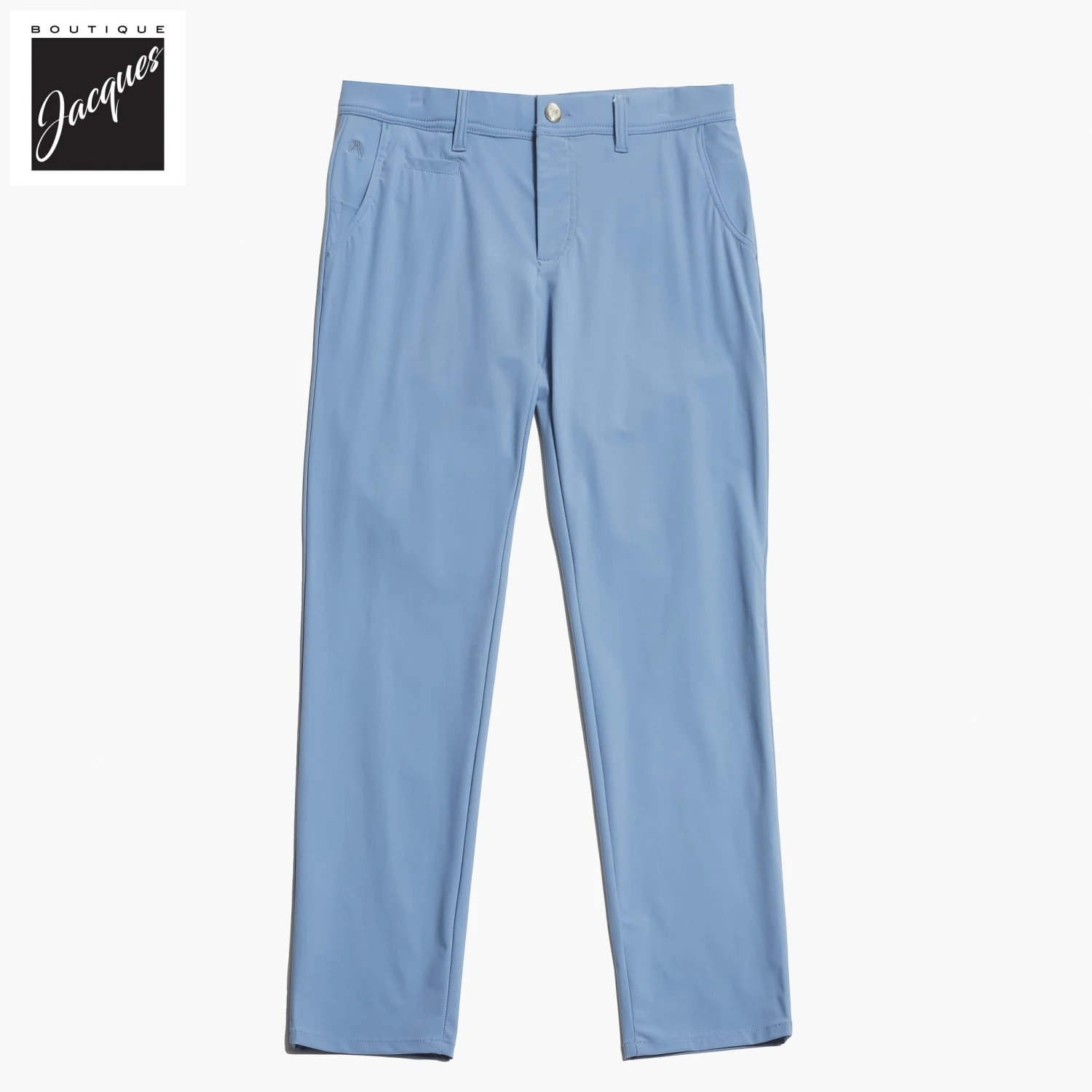 Blue Technical Stretch Fabric Chino-Style Golf Pants - ALBERTO 5 Blue Technical Stretch Fabric Chino-Style Golf Pants - ALBERTO - Image 3