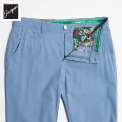 Blue Technical Stretch Fabric Chino-Style Golf Pants - ALBERTO 9 Blue Technical Stretch Fabric Chino-Style Golf Pants - ALBERTO -ETON Store ALBERTO5751 821 3