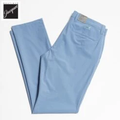 Blue Technical Stretch Fabric Chino-Style Golf Pants - ALBERTO