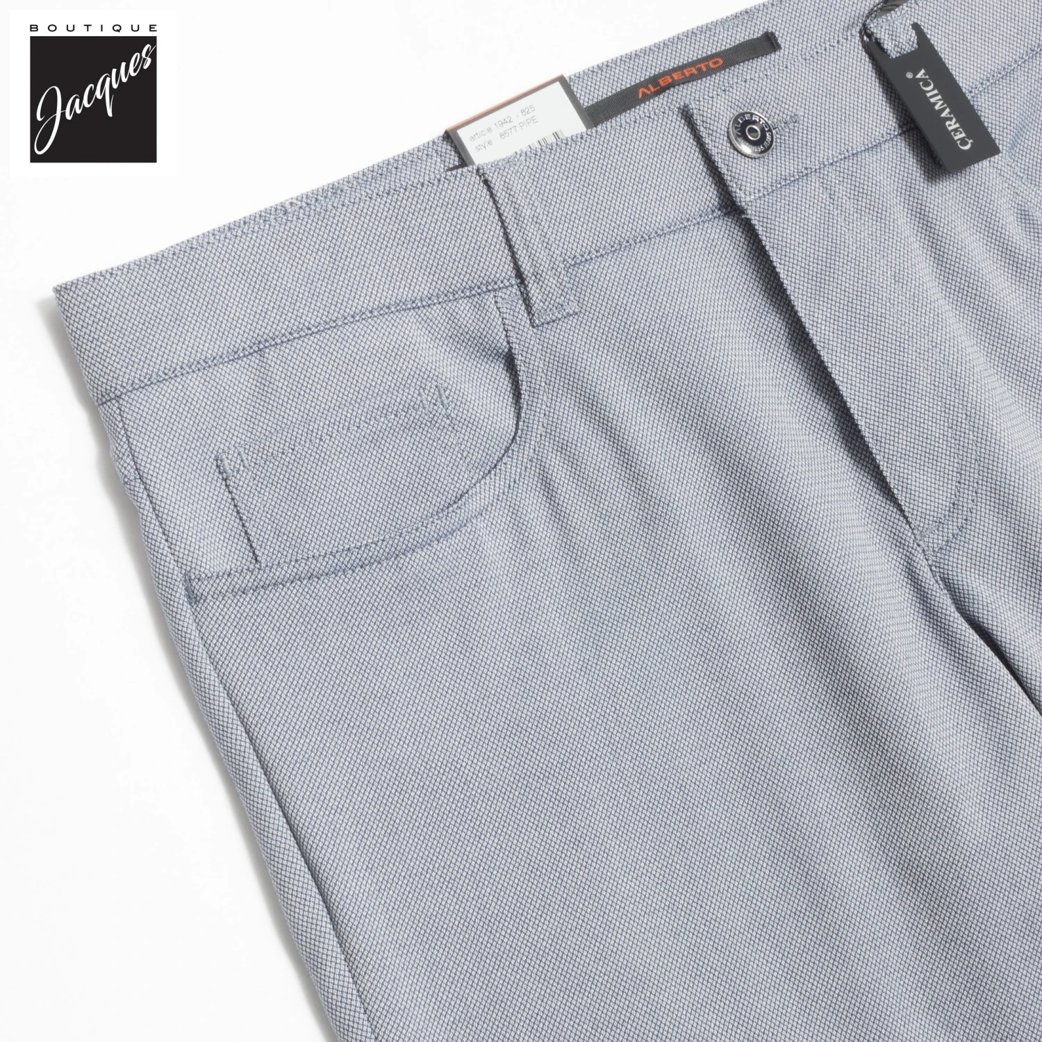 Two-Tone Blue Ceramica Pipe Five Pocket Pants - ALBERTO 4 Two-Tone Blue Ceramica Pipe Five Pocket Pants - ALBERTO - Image 2