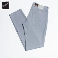 Two-Tone Blue Ceramica Pipe Five Pocket Pants - ALBERTO