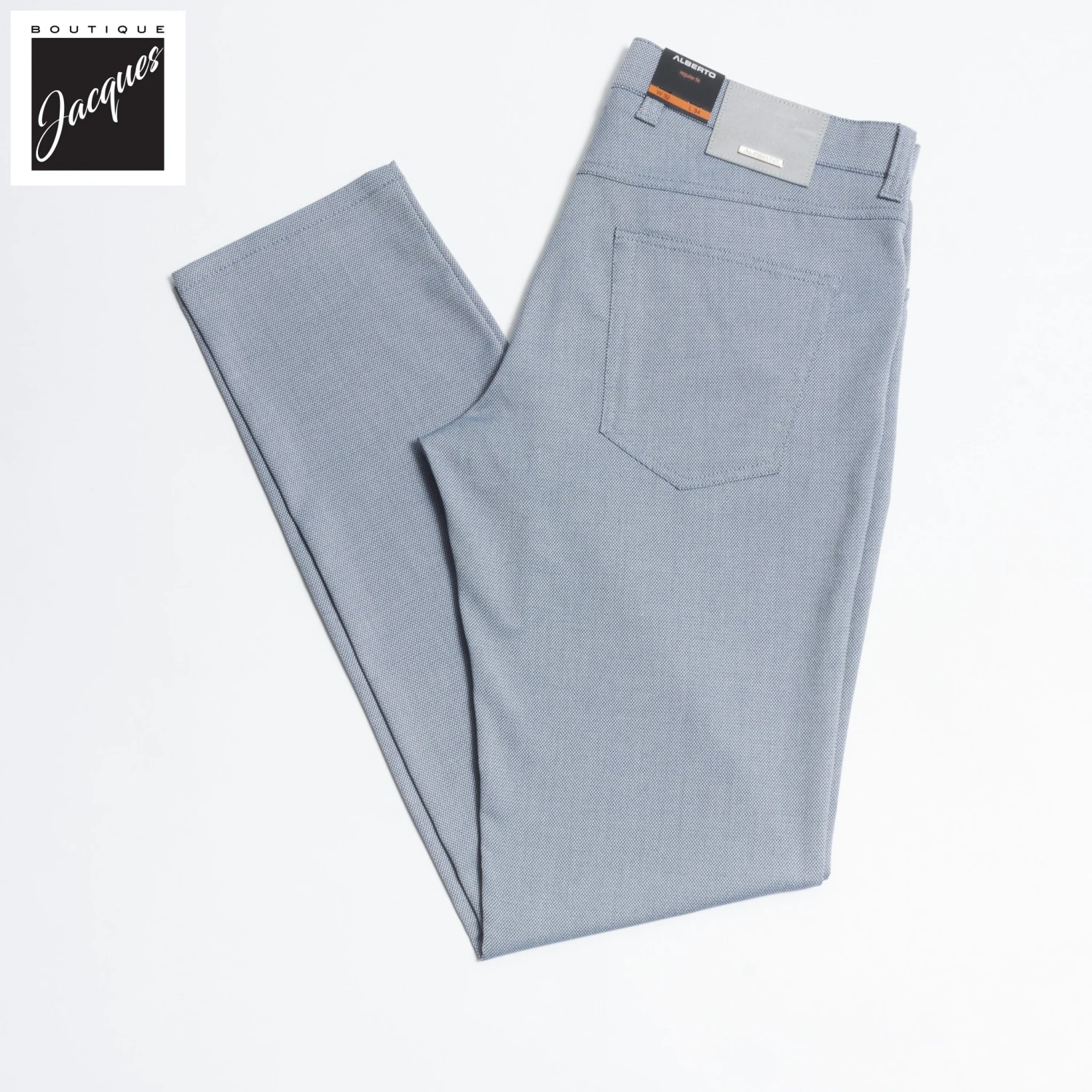 Two-Tone Blue Ceramica Pipe Five Pocket Pants - ALBERTO 3 Two-Tone Blue Ceramica Pipe Five Pocket Pants - ALBERTO