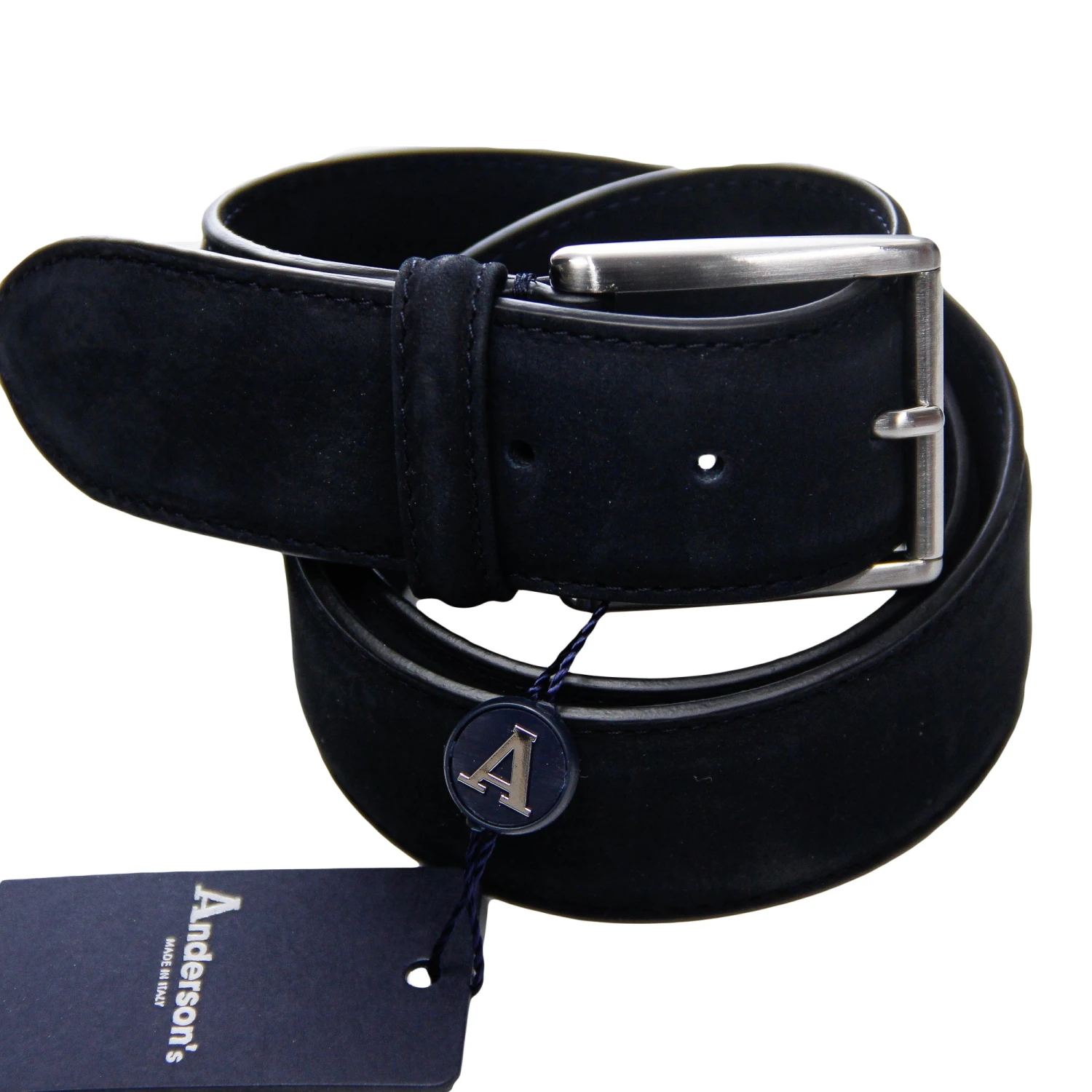 Midnight Blue Nubuck Soft Suede Leather Belt - Anderson's 3 Midnight Blue Nubuck Soft Suede Leather Belt - Anderson's