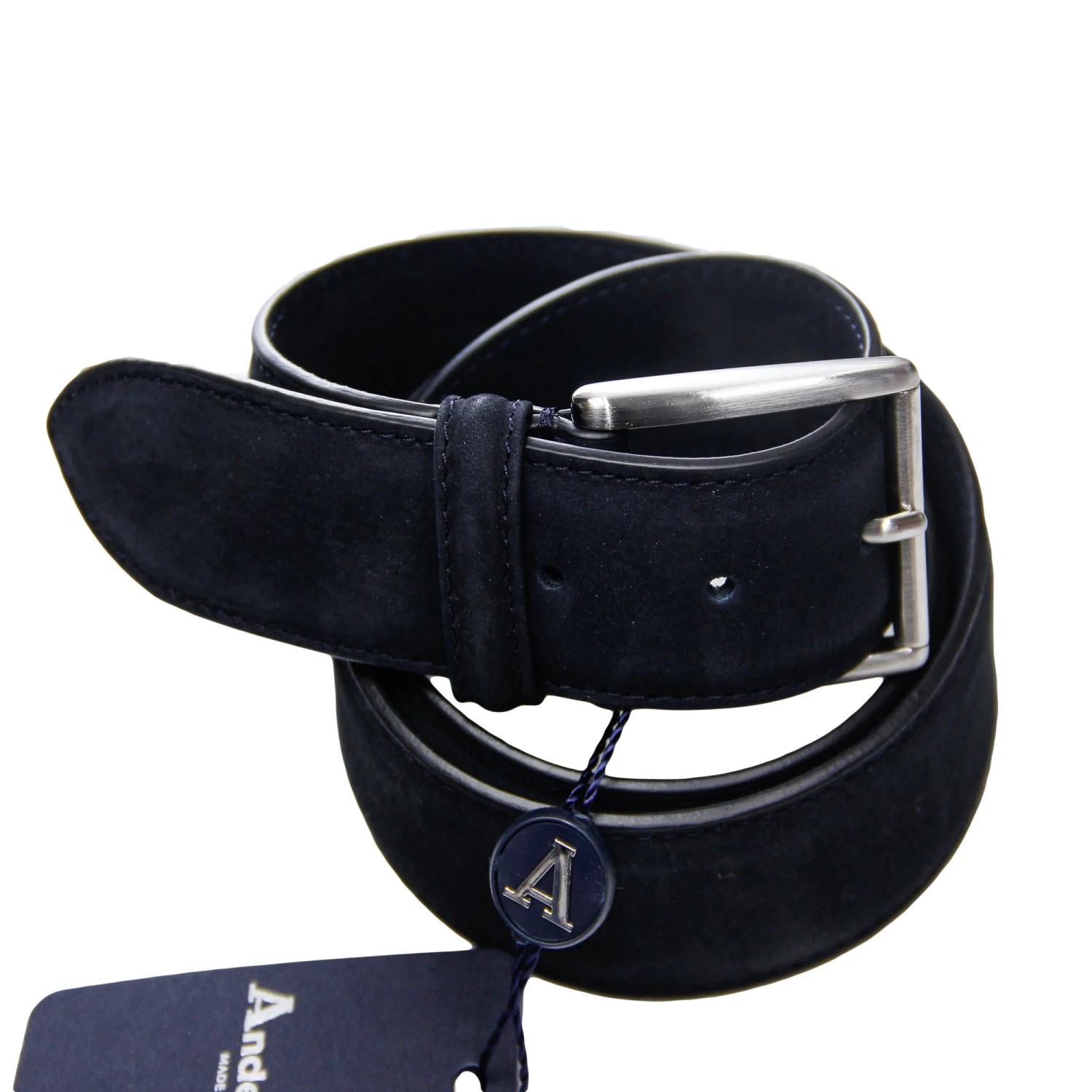 Midnight Blue Nubuck Soft Suede Leather Belt - Anderson's 5 Midnight Blue Nubuck Soft Suede Leather Belt - Anderson's - Image 3
