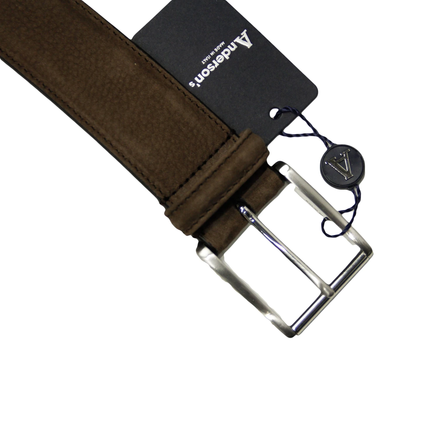 Taupe Brown Nubuck Soft Suede Leather Belt - Anderson's 4 Taupe Brown Nubuck Soft Suede Leather Belt - Anderson's - Image 2