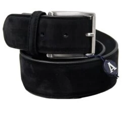 Black Nubuck Soft Suede Leather Belt - Anderson's