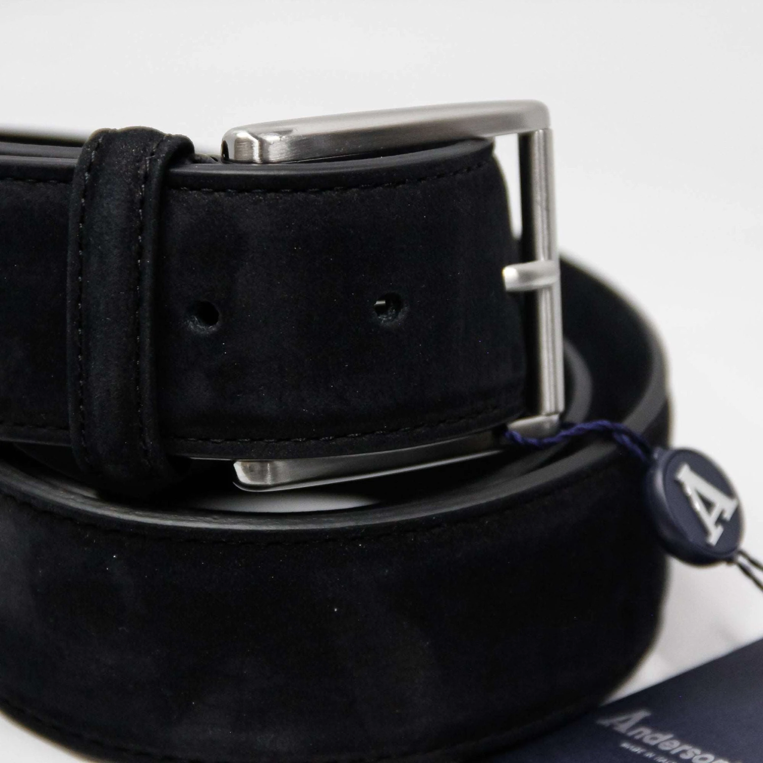 Black Nubuck Soft Suede Leather Belt - Anderson's 4 Black Nubuck Soft Suede Leather Belt - Anderson's - Image 2