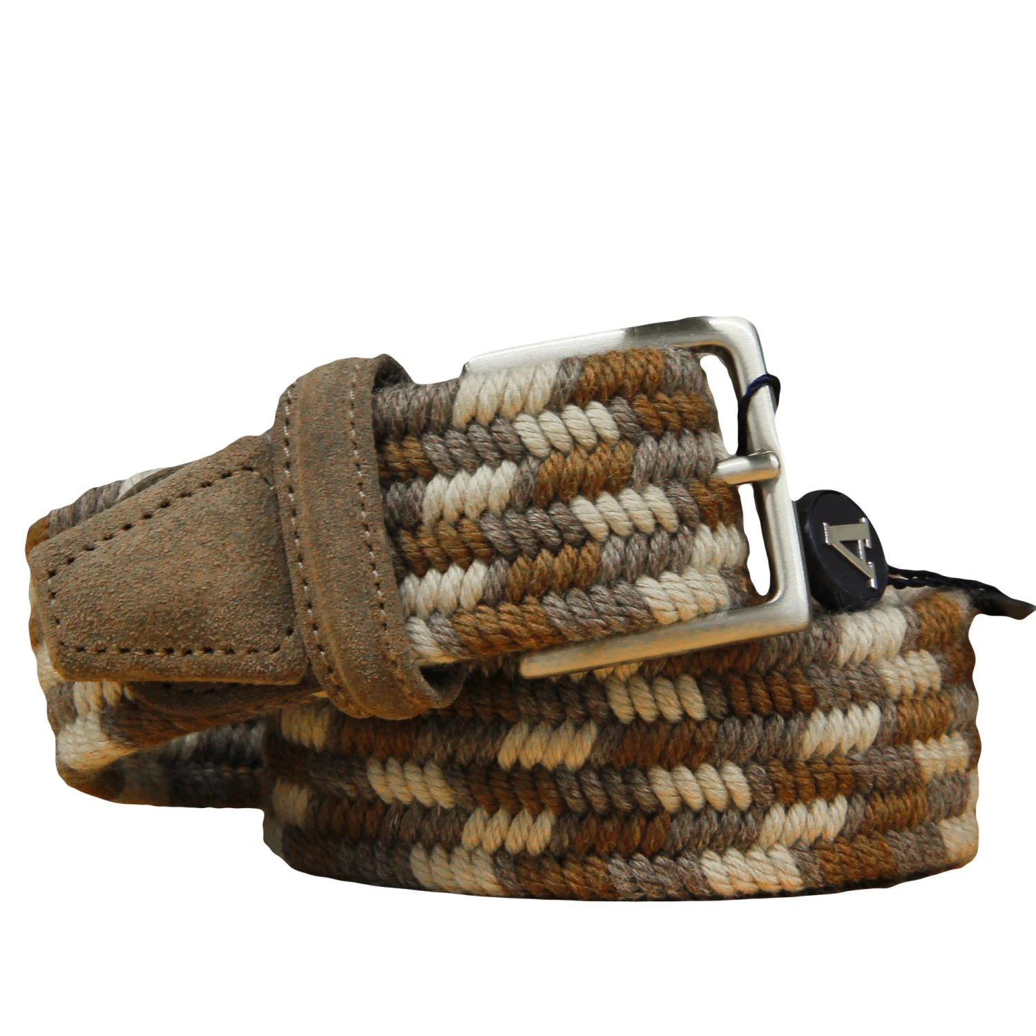 Brown & Cream Multicolour Cashmere-Wool Woven Stretch Belt - Anderson's 3 Brown & Cream Multicolour Cashmere-Wool Woven Stretch Belt - Anderson's