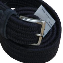 Rich Navy Solid Cashmere-Wool Woven Stretch Belt - Anderson's 7 Rich Navy Solid Cashmere-Wool Woven Stretch Belt - Anderson's -ETON Store ANDERSON S BELT NE97 B1 2