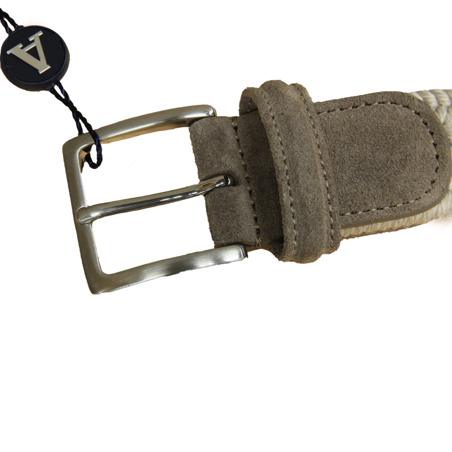 Oatmeal Solid Cashmere-Wool Woven Stretch Belt - Anderson's 4 Oatmeal Solid Cashmere-Wool Woven Stretch Belt - Anderson's - Image 2