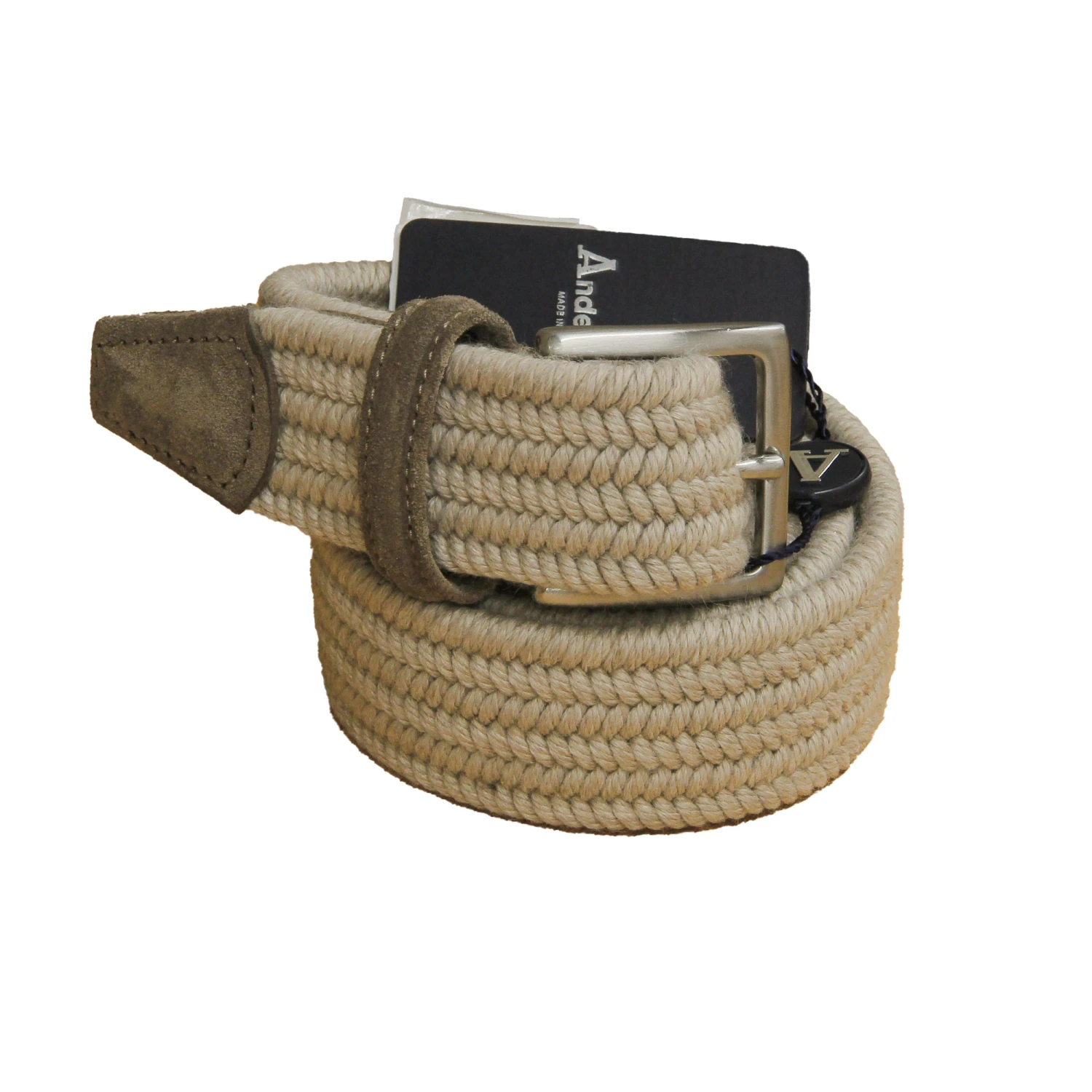 Oatmeal Solid Cashmere-Wool Woven Stretch Belt - Anderson's 5 Oatmeal Solid Cashmere-Wool Woven Stretch Belt - Anderson's - Image 3