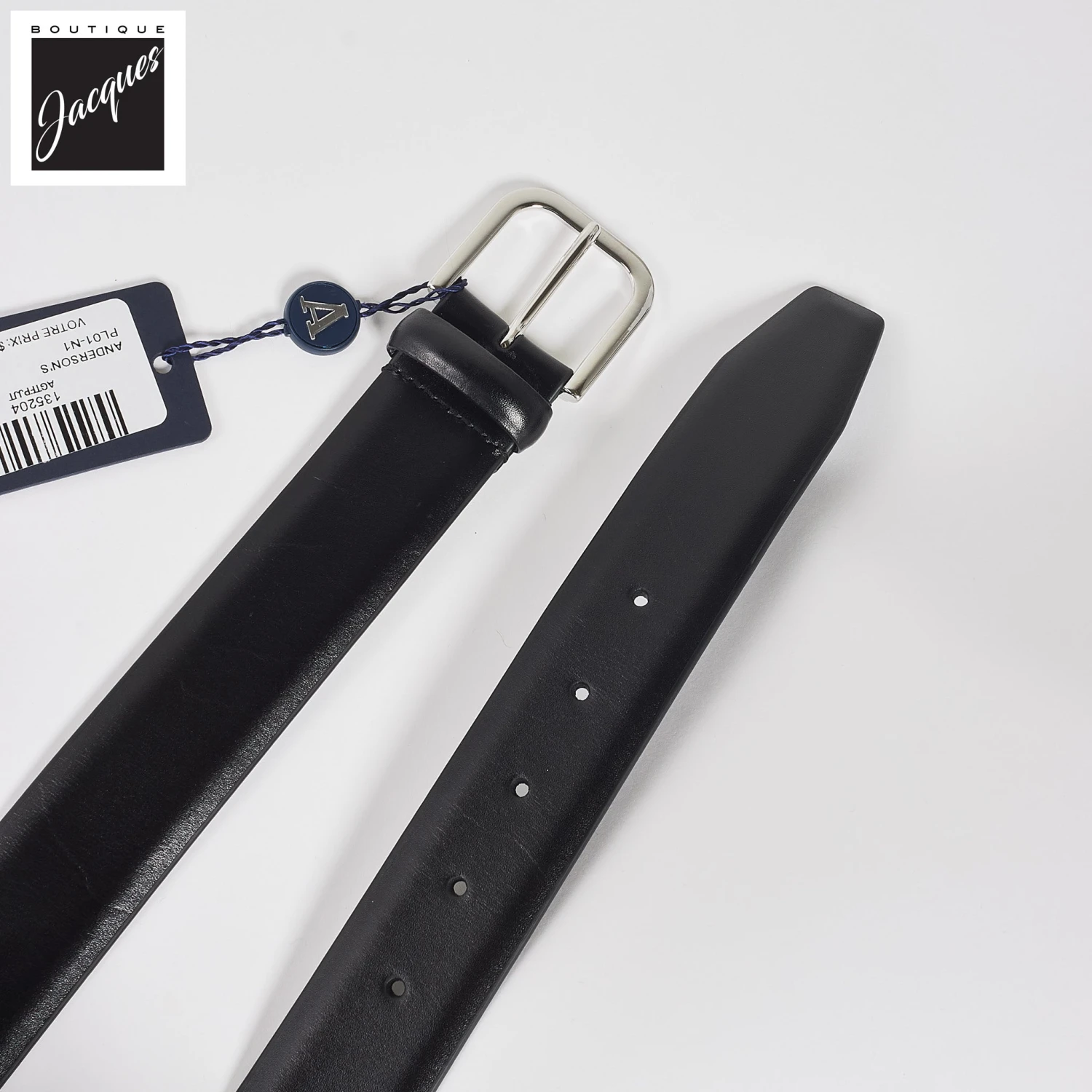 Black Nappa Calf Leather Belt - Anderson's 4 Black Nappa Calf Leather Belt - Anderson's - Image 2