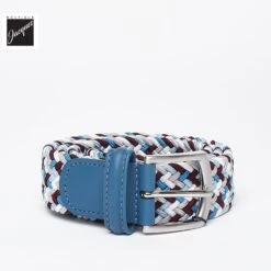 Blue Multicolour Woven Elastic Belt - Anderson's