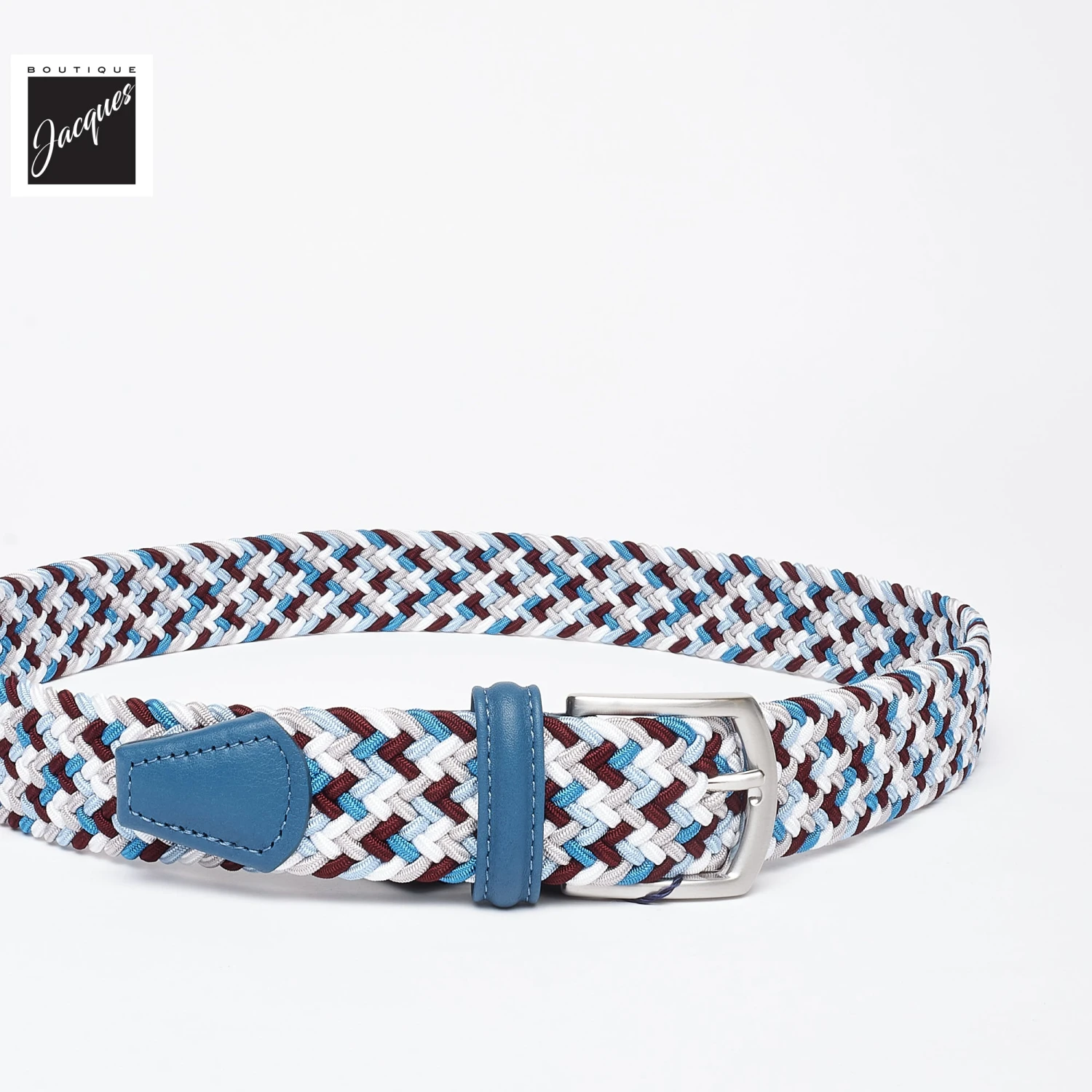 Blue Multicolour Woven Elastic Belt - Anderson's 4 Blue Multicolour Woven Elastic Belt - Anderson's - Image 2