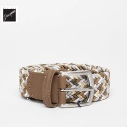 Beige Multicolour Woven Elastic Belt - Anderson's