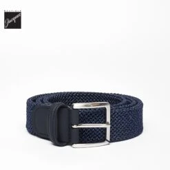 Blue Mélange Woven Elastic Belt - Anderson's