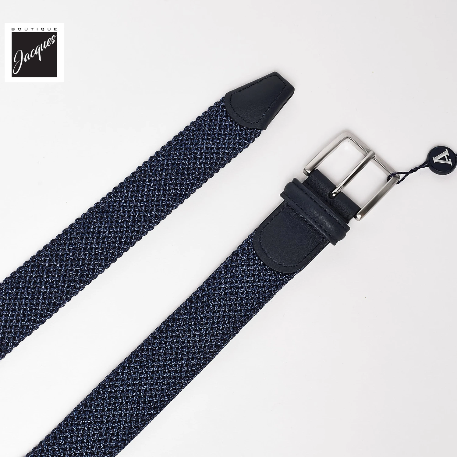 Blue Mélange Woven Elastic Belt - Anderson's 5 Blue Mélange Woven Elastic Belt - Anderson's - Image 3