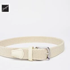 Ecru Solid Woven Elastic Belt - Anderson's 6 Ecru Solid Woven Elastic Belt - Anderson's -ETON Store ANDERSON SNE95 F4 1