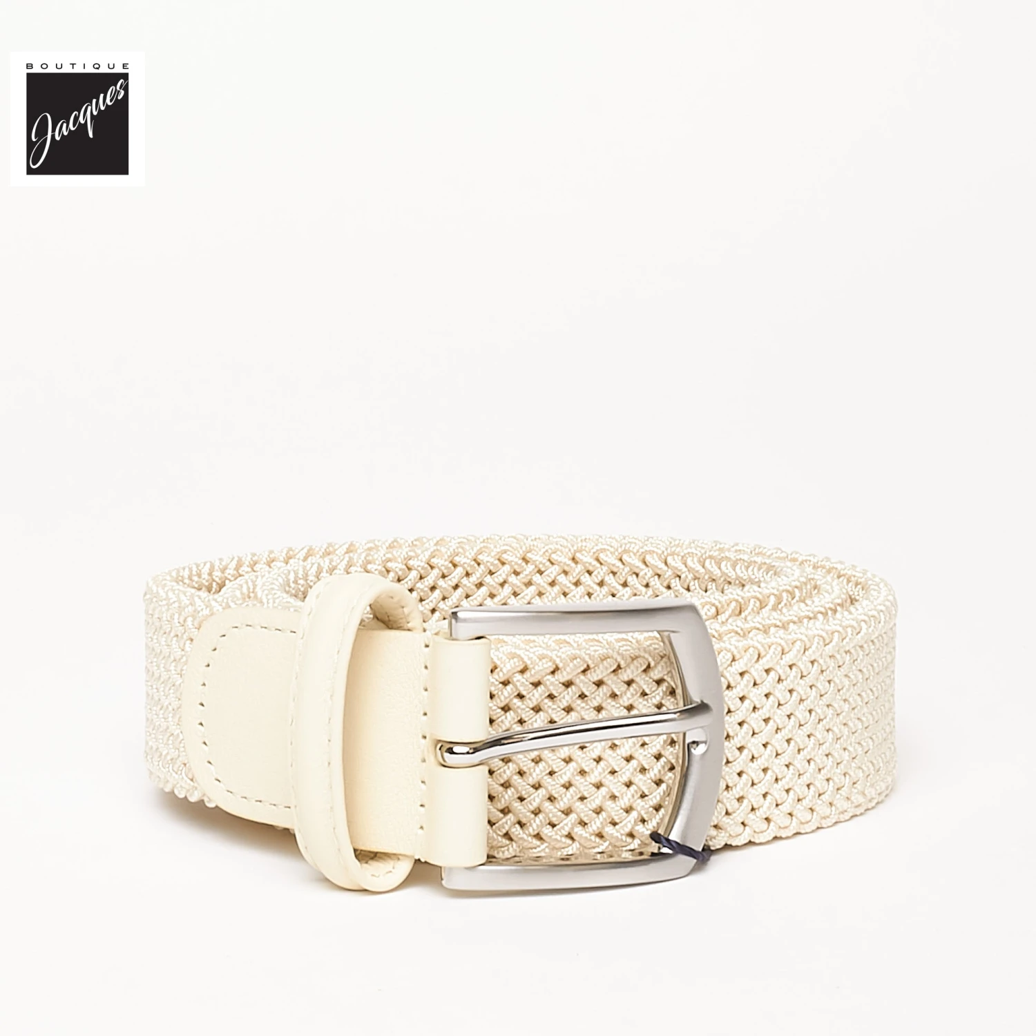 Ecru Solid Woven Elastic Belt - Anderson's 3 Ecru Solid Woven Elastic Belt - Anderson's