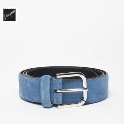 Sky Blue Suede Belt - Anderson's