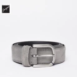 Mid Gray Suede Belt - Anderson's