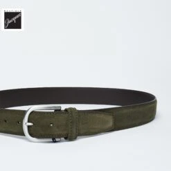 Dark Olive Green Suede Belt - Anderson's 6 Dark Olive Green Suede Belt - Anderson's -ETON Store ANDERSON SPL11 V4 1