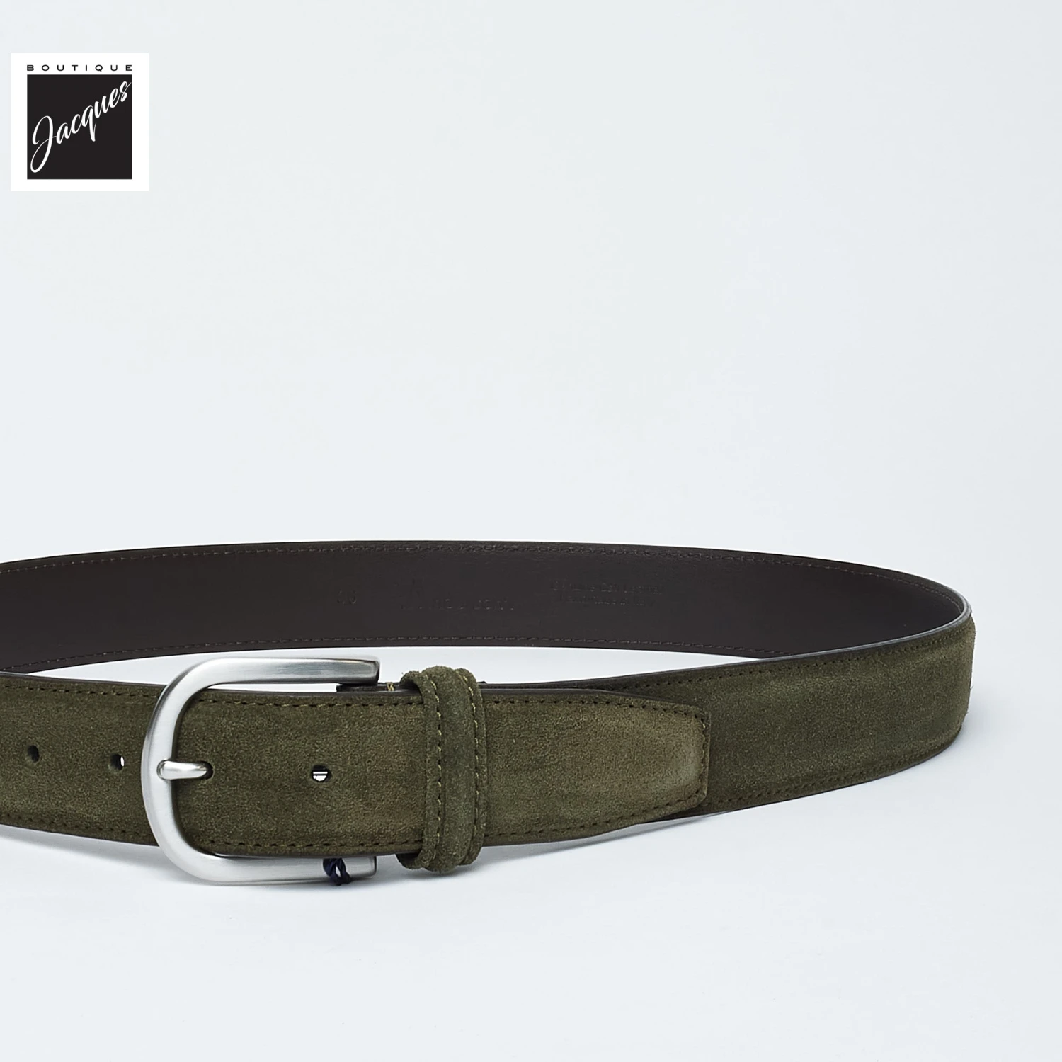 Dark Olive Green Suede Belt - Anderson's 4 Dark Olive Green Suede Belt - Anderson's - Image 2