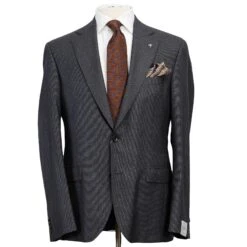 Anniversary Charcoal Nailhead Mason Contemporary Fit Wool Suit - Jack Victor
