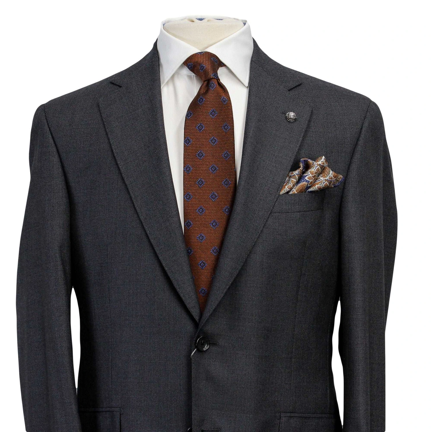 Anniversary Charcoal Nailhead Mason Contemporary Fit Wool Suit - Jack Victor 5 Anniversary Charcoal Nailhead Mason Contemporary Fit Wool Suit - Jack Victor - Image 3