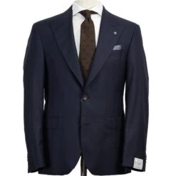 Navy Blue Solid Morgan Contemporary Fit Wool Suit - Jack Victor