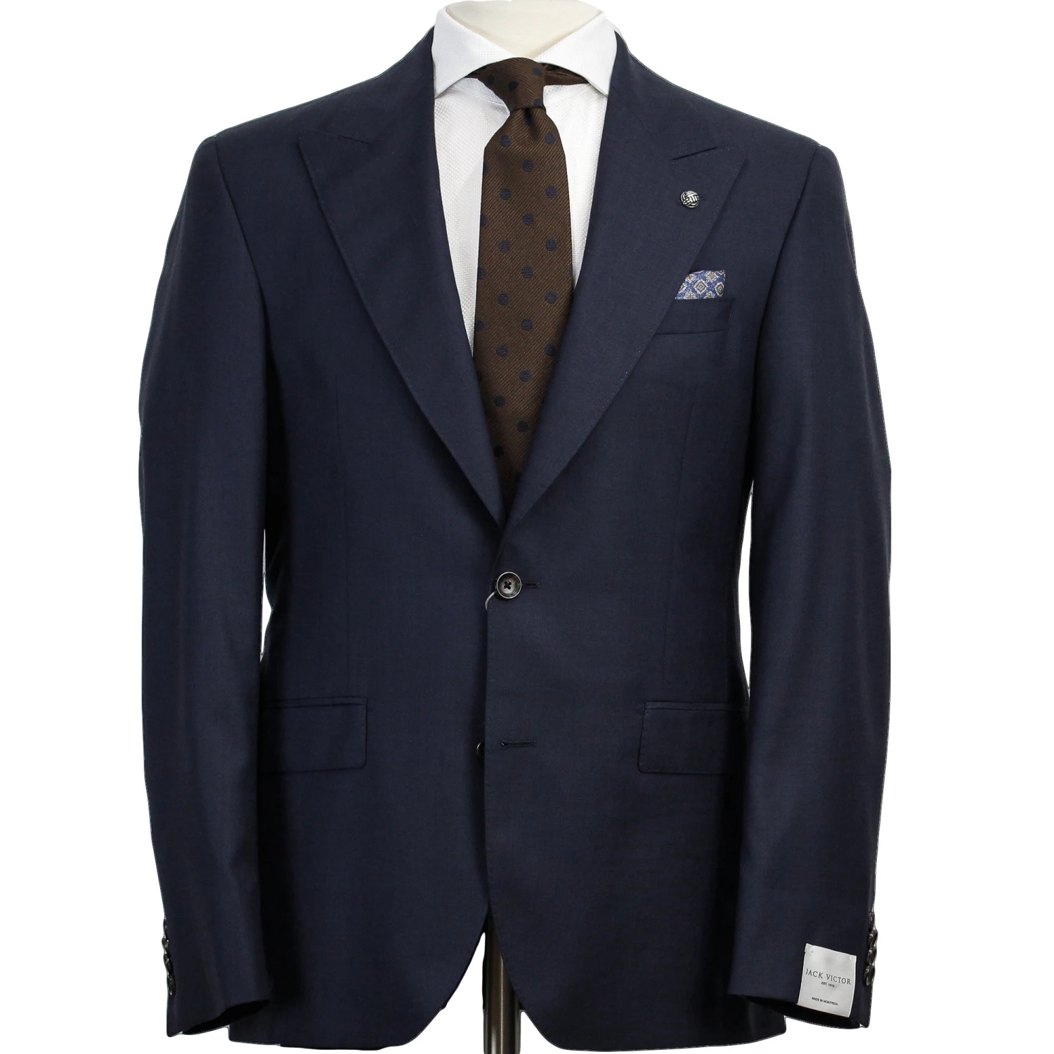 Navy Blue Solid Morgan Contemporary Fit Wool Suit - Jack Victor 3 Navy Blue Solid Morgan Contemporary Fit Wool Suit - Jack Victor