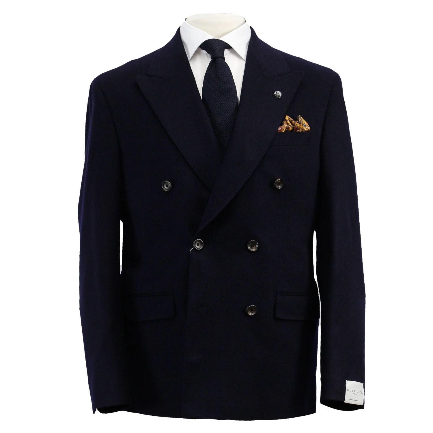 Anniversary Limited Edition Navy Blue Double Breasted Merlin Contemporary Fit Wool Sport Jacket - Jack Victor 3 Anniversary Limited Edition Navy Blue Double Breasted Merlin Contemporary Fit Wool Sport Jacket - Jack Victor