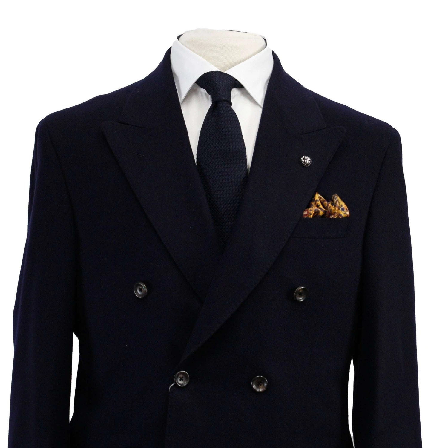 Anniversary Limited Edition Navy Blue Double Breasted Merlin Contemporary Fit Wool Sport Jacket - Jack Victor 5 Anniversary Limited Edition Navy Blue Double Breasted Merlin Contemporary Fit Wool Sport Jacket - Jack Victor - Image 3