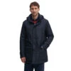 Paul&Shark Navy Typhoon Waterproof Hooded Car-Coat W/ Alcantara Trim - Paul & Shark 2 Paul&Shark Navy Typhoon Waterproof Hooded Car-Coat W/ Alcantara Trim - Paul & Shark -ETON Store AW24 KUM0A9 59X F1